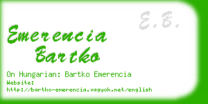 emerencia bartko business card